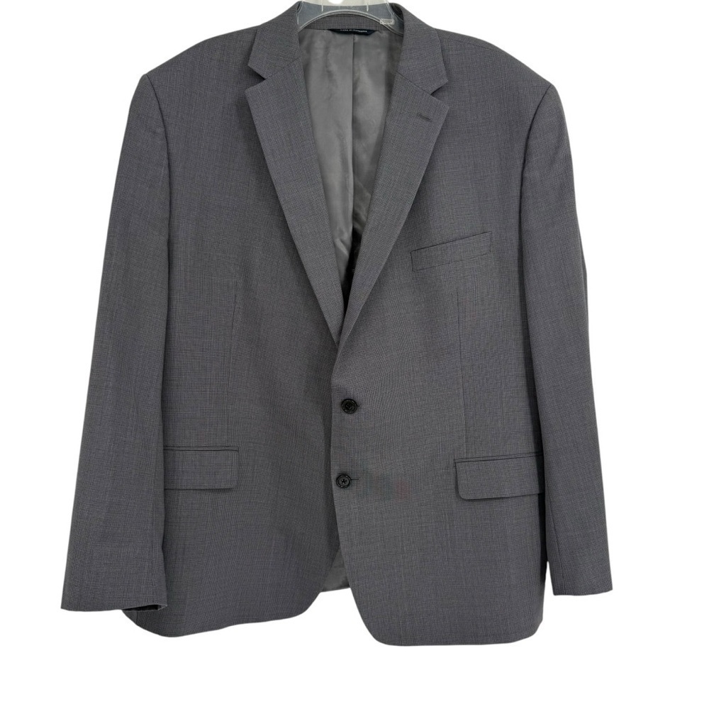 Ralph Ralph Lauren Men's Gray Microcheck 100% Wool Sport Blazer Size 48 R
